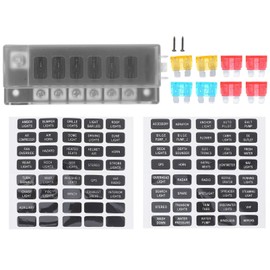 iplusmile 1set Way Automotive Fuse Block Boat Fuse Holder Compact Distribution Block with Label Stickers Efficient Circuit for Rv SUV Truck and Boat