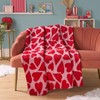 OHS Waffle Hearts Throw Blanket Fleece, Valentines Decorations Throws for