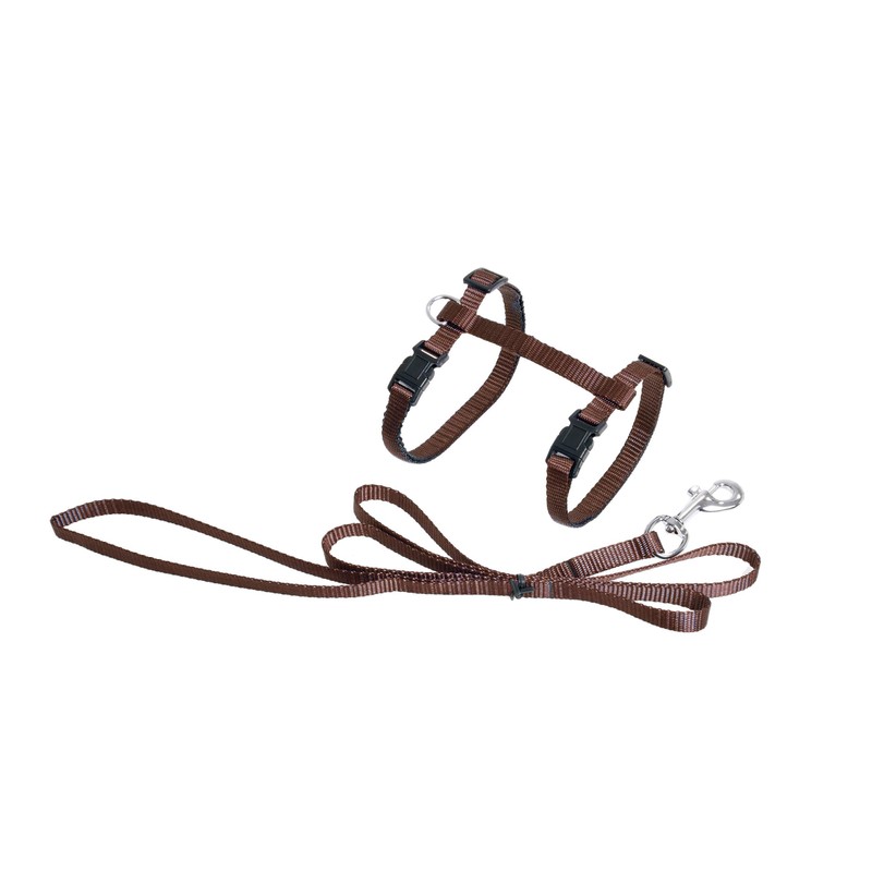 Flamingo ASP cat harness + Dog Lead 110 cm beige