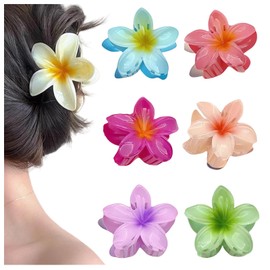 ANIS·KEAAR 6PCS Flower Hair Clips for Girls Women,Large Strong Hold Non Slip for Thick Hair, Flower Claw Clips Hawaiian for Holiday Gifts.