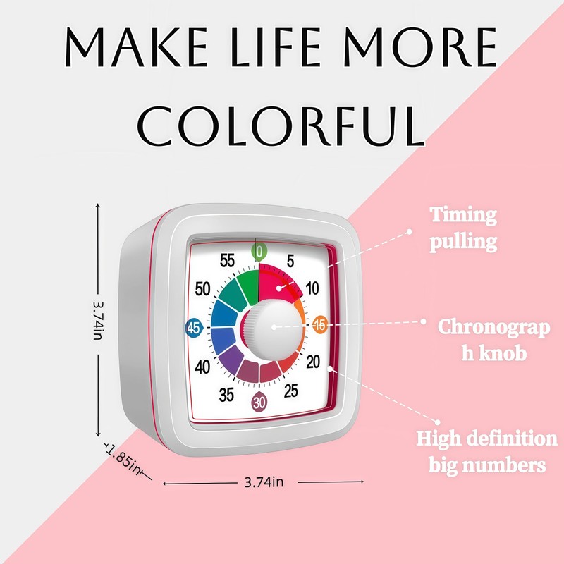 Visual Timer for Kids, 60-Minute Countdown Timer for Classroom Office