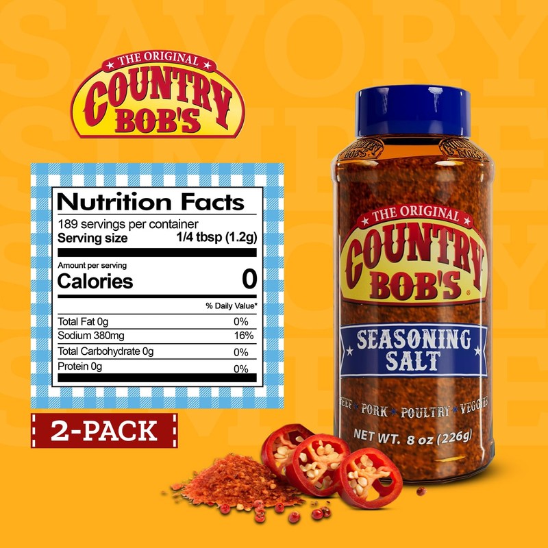 Country Bob's Original Seasoning Salt - Salty & Peppery Blend