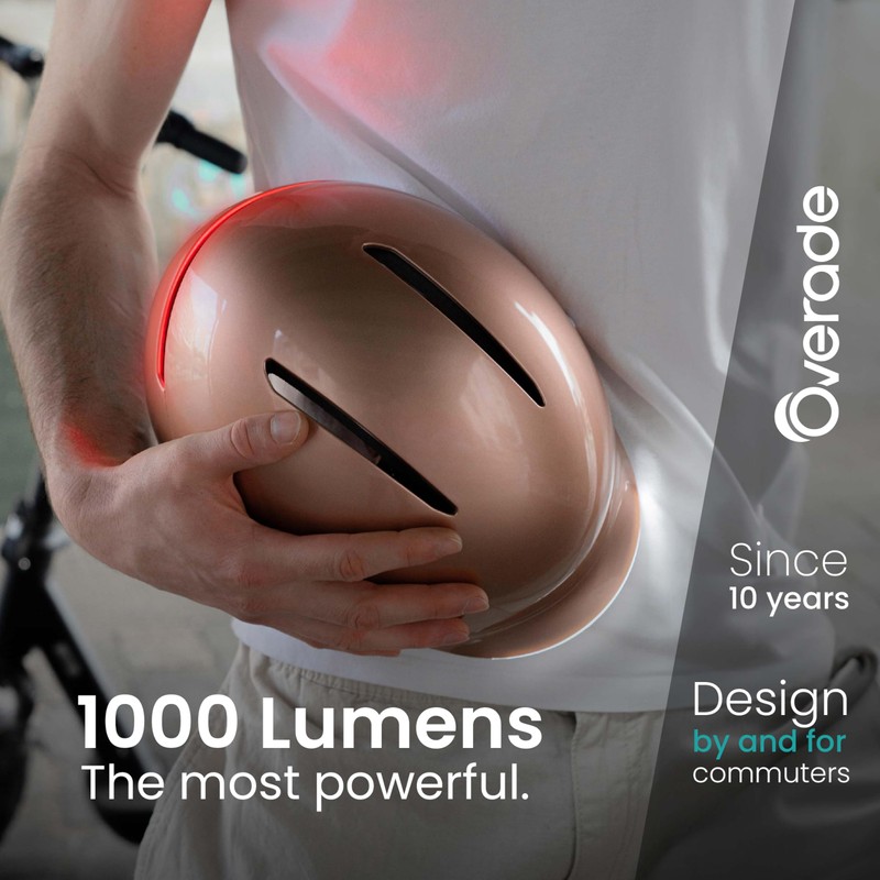 Overade Life Helmet for Bikes and e-Scooters, with Powerful Front/Rear