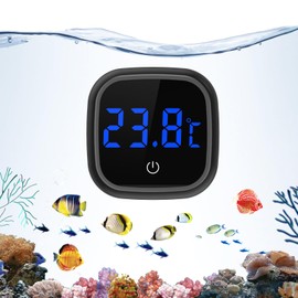 Ankilo Aquarium Thermometer, Aquarium Thermometer Digital with Touch Screen, LED Wireless Temperature Meter, Marine Thermometer, Digital Water Thermometer for Freshwater, Seawater, Reptiles, Black