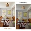 Boho Light Fixture Rattan Chandelier,13" Farmhouse Semi Flush Mount Ceiling
