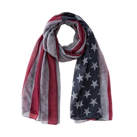CYian Patriotic Flag Scarf Long Scarf Lightweight 4th of July Scarves Shawls for Independence Day,Flag