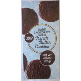 Trader Joe's 6 BOXES TRADER JOE'S DARK CHOCOLATE DIPPED FRENCH BUTTER COOKIES 4.76-OZ BOX