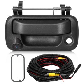 EWAY Tailgate Handle Rear Backup Camera for 2004-2016 Ford F150 F250 F350 F450 F550 Super Duty Explorer Lobo, Lincoln Mark LT Tailgate Latch Door Handle Reverse Back Up Camera RCA Connector w/Key Hole