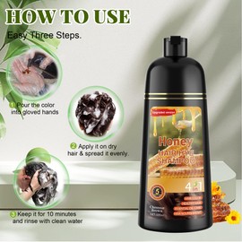 LOOPGENIE Hair Dye Shampoo 3 in 1 for Women & Men 100% Gray Hair Coverage - Herbal Ingredients Natural Plant Hair Color - Hair Dye in Minutes 500ML（Chestnut Brown）