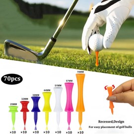 70 PCS Golf Tees Plastic, Golf Tees Set, Golf Tees Small Castle Tees, Small Castle Golf Tees, 70mm 2 3/4" Golf Tees, Long Plastic Golf Tees, Multiple Colors(25mm, 31mm, 37mm, 43mm, 51mm, 57mm, 70mm)