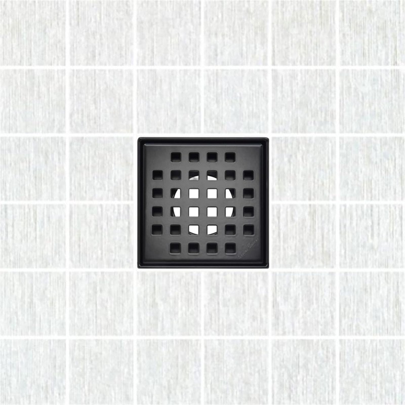 SereneDrains 304 Stainless Steel 4 Inch Square Matte Black Shower