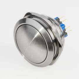 Metzler® Stainless Steel Push Button with Curved Touch Panel and IP67 Protection Class 40 mm Vandal Proof for Car Boat 12V-24V Versatile 10 Years Spare Parts Availability