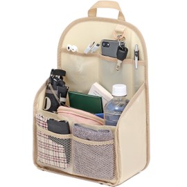 Astro 611-11 611-11 Bag-In Bag, Light Beige, Backpack, Large Capacity, Inner Bag, Fits A4 Size, Vertical Type, Dividers, Lightweight, Comes with D-Can, Backplate Included, Freestanding, Rucksack