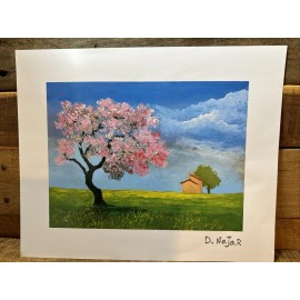 David Najar 2021 "Rural Home" Lithograph with Spot Varnish 7" x 9.5"  w/COA