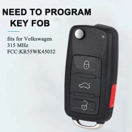 Unbranded for Volkswagen Touareg 20042005 2006 2007 2008 Remote Smart Flip Key Fob 315 MHZ