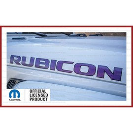 Decal Mods Rubicon Hood Graphic Vinyl Decal fits Jeep Wrangler JK (2007-2018) Purple w/Black Outline FPURBO (Set of 2) | FJ1Z0