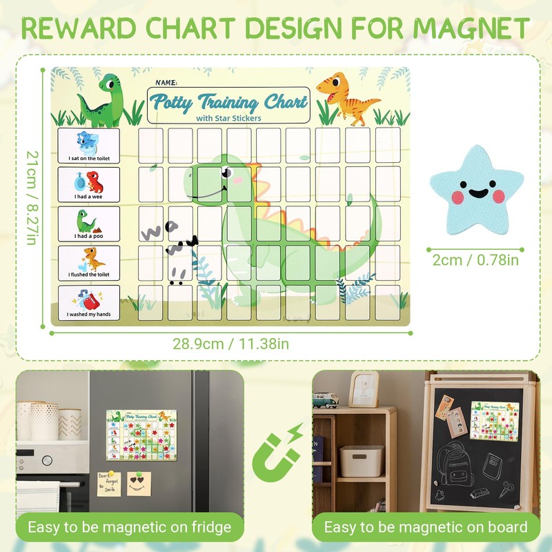 khlerox Potty Training Chart for Toddlers with 63 Reusable Magnetic