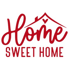 GRAZDesign Wall Tattoo Home Sweet Home Sayings Decoration Living Room Hallway Wall Sticker for Wall Cupboard Door 59 x 40 cm / Red