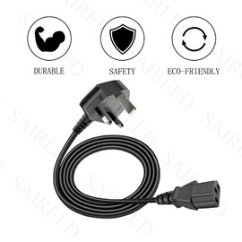 3 pin Power Cable Replacement for Gigabyte UD850GM UD750GM UD1000GM AP1200PM P650G P850GM Power Supply UK Mains AC Power Cord Lead Plug