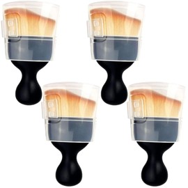 HOIRIX 4 PCS Car Interior Detailing Brush,Car Dust Brush,Soft Car Dash Brush with Cover for Dashboard Air Conditioner Vents Leather (Black, 4 Pack)