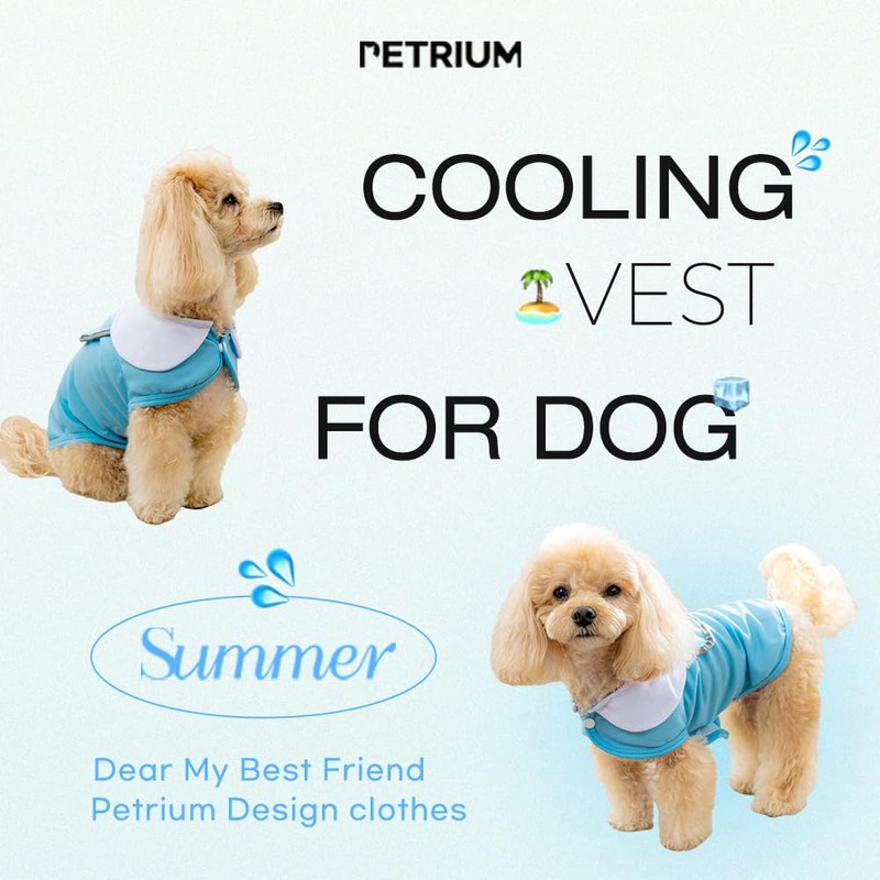PETRIUM Dog Cooling Vest - Cute, Lightweight, Breathable, Reflective Cooling