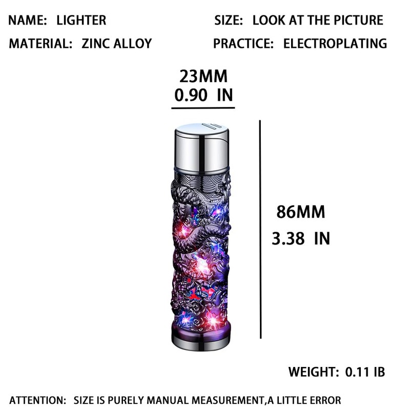 MACHYAO Creative Shiny Dragon Torch Lighter - Windproof, Jet Red