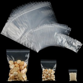 TIANCONGYUN Pack of 300 Ziplock Bags, 3 Sizes Zip Bags, Bags with Closure, Transparent Baggies, Lockable Plastic Bags for Kitchen Storage, Storage of Office Supplies