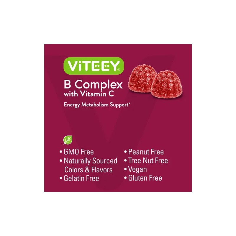 Viteey Gomitas Complejo B Vitaminas C Ácido Fólico 120