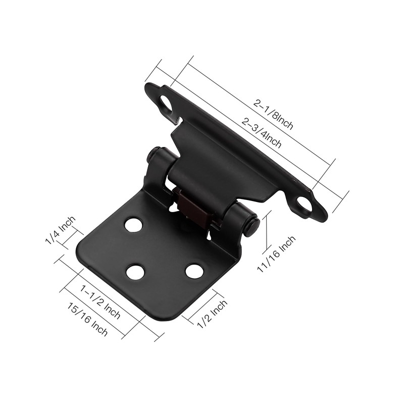 Ravinte 60 Pack 30 Pairs 1/2" Overlay Cabinet Door Hinges