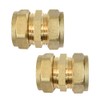 22mm Brass Compression Coupler Straight for Copper, Plastic Pipe WRAS