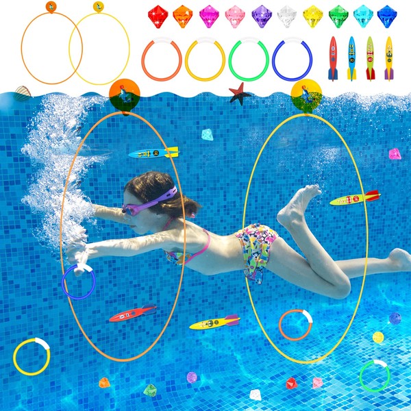 Cludoo 23PCS Pool Toys Games for Kids, No Assembly Stability