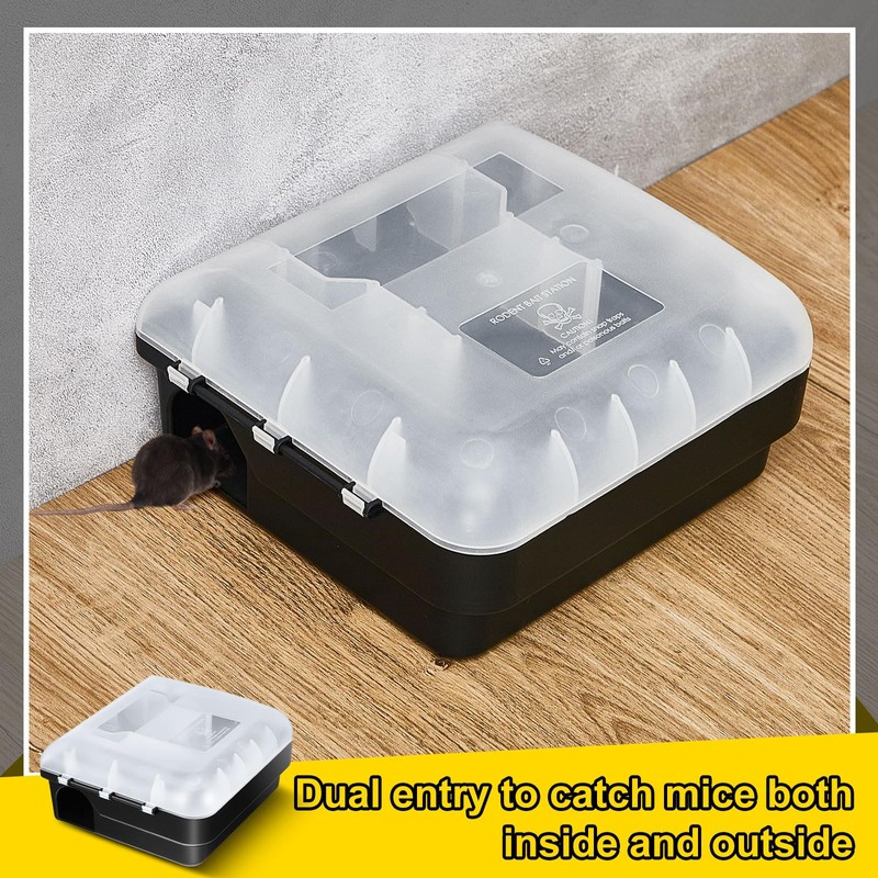 Qualirey 2 Pcs Rat Bait Stations with Keys 11.22 x