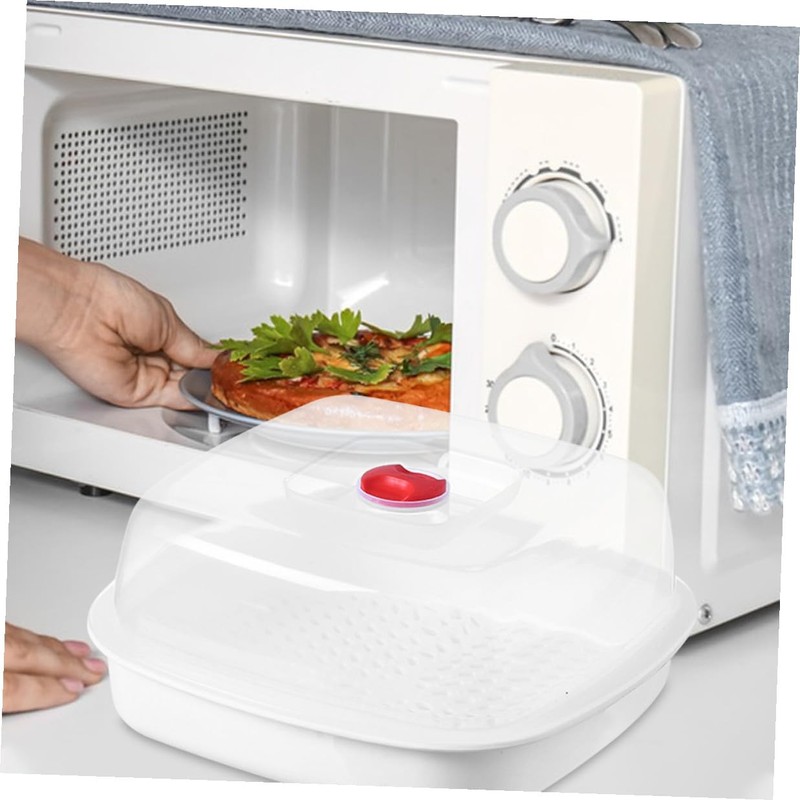 DOITOOL Microwave Steamer 8.27X8.27X4.33In Square Plastic Food Steamer with Ventilated