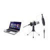 Kondensatormikrofon-Kit Mikrofon-Set mit verstellbarem Mikrofon-Aufhängungs-Scherenarm, Metallstoßhalterung und doppellagigem Pop-Filter für