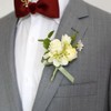 MAFELOE Artificial Corsage Boutonniere, Light Yellow+Champagne, 2 Pieces