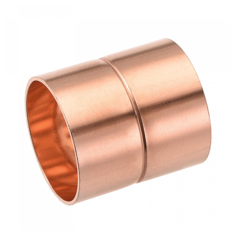 sourcing map Copper Pipe Coupling 35mm Straight Connecting Adapter with
