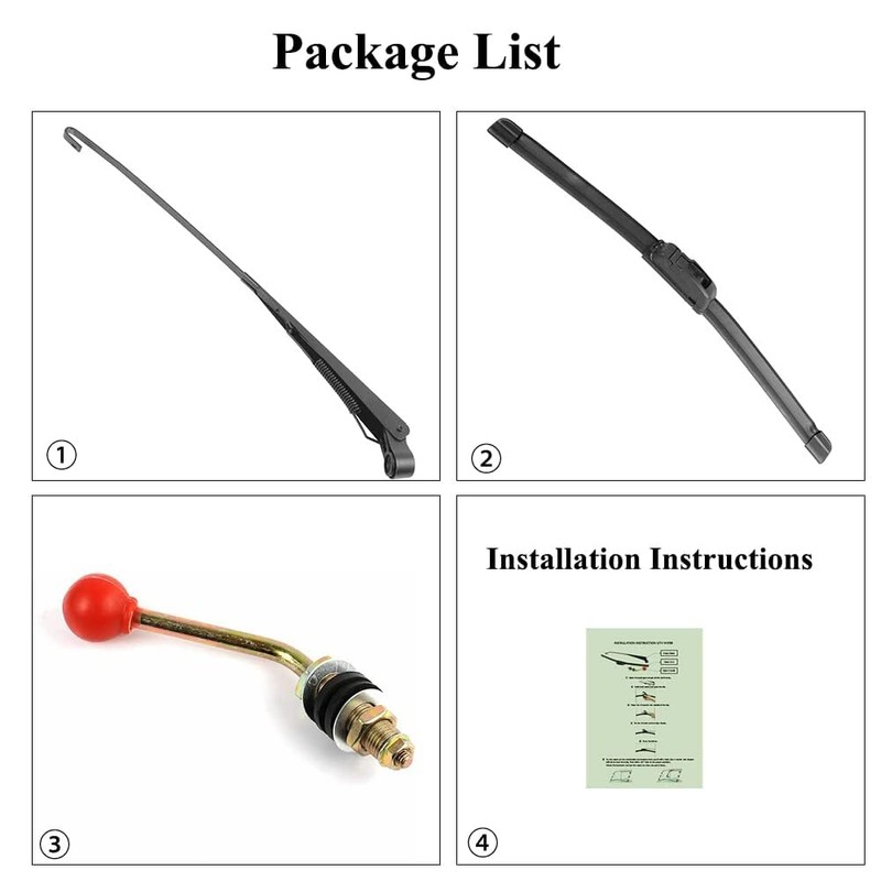 15.7" UTV Manual Windshield Wiper,Chikia Wiper for Can Am,Hisun,CFMOTO,golf cart,Polaris