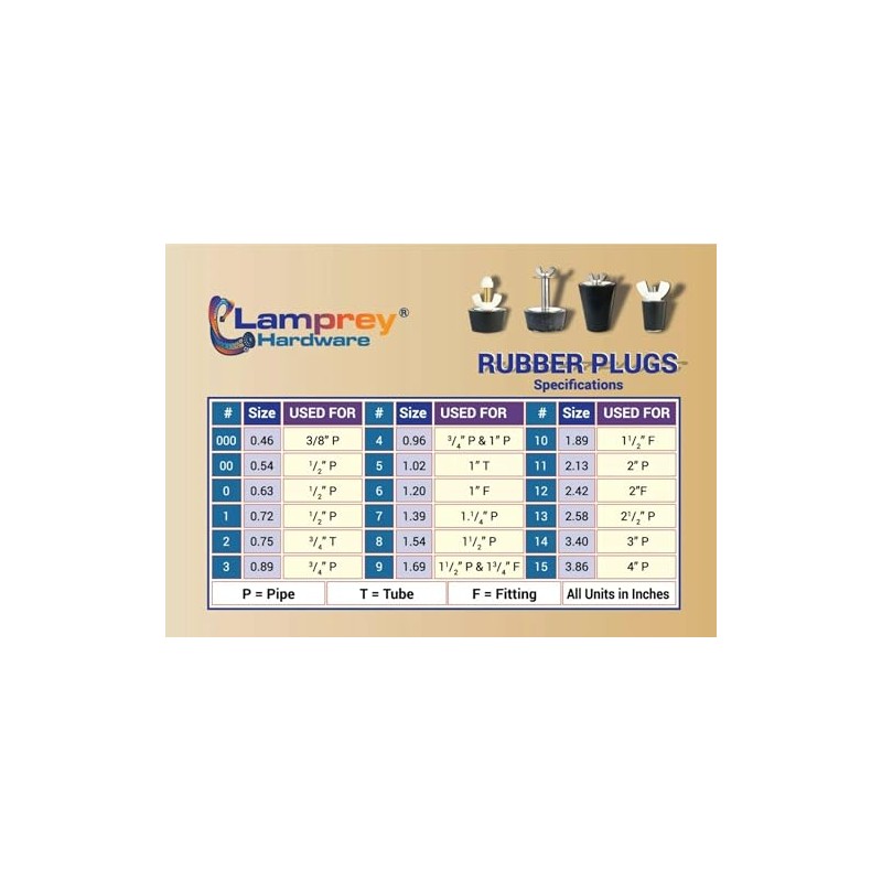 Lamprey Hardware #1-5 Universal Rubber Winter Plug for 1/2 inch
