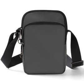 BROADREAM Small Crossbody Bag for Men Women, Anti-Theft Crossbody Sling bag Waterproof Mini Shoulder Bag Travel Passport Wallet Bag for Hiking Sports （Grey）