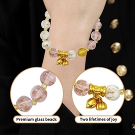 YMWALK Elegant 10mm Crystal Bead Bracelet with Premium Storage Box, Healing Gemstone Jewelry for Men and Women - Gift for Birthdays, Valentines, Christmas, and Special Occasions (Pink)