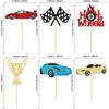 Confetti! 24Pcs Race Car Cupcake Toppers Glitter Traffic Light Steering