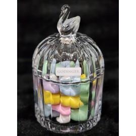 Godinger Crystal Swan Covered Box Shannon Godinger Candy Nuts Bridal Shower Favor Gift 5"
