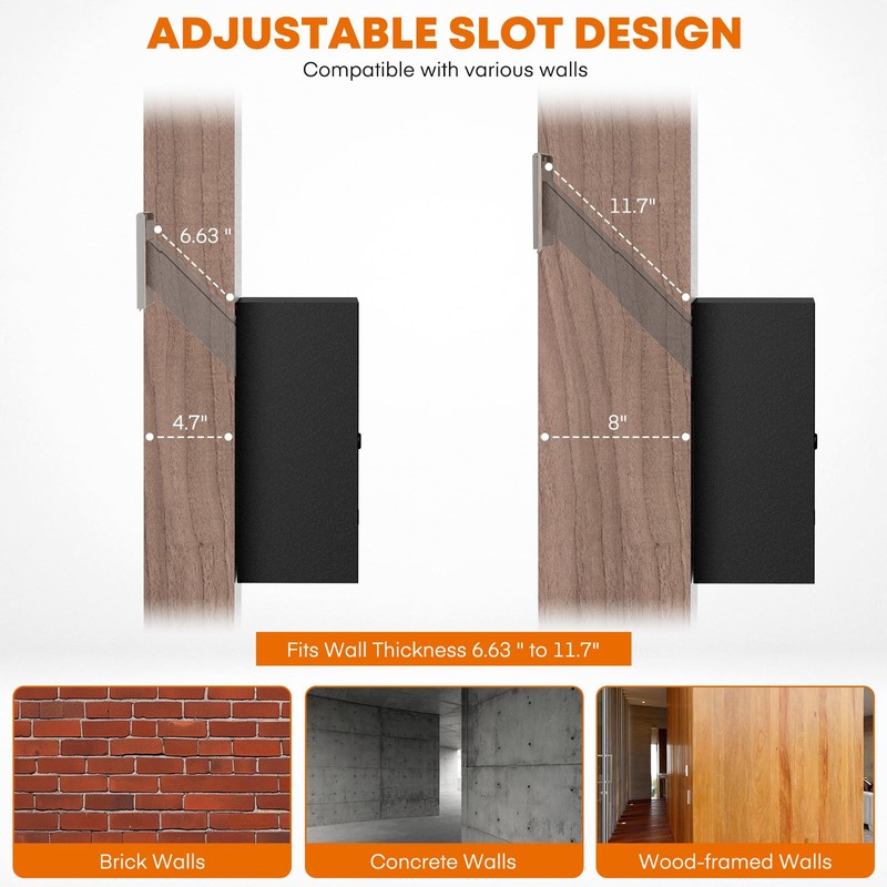 Metateel Through-The-Wall Drop Box with Rainproof Slots, 12.28''x6.4''x14.87'', Heavy Duty