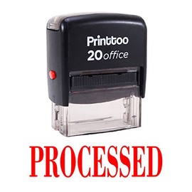 Printtoo Self Inking Processed Rubber Stamp Office Stationary Custom Stamp-Red