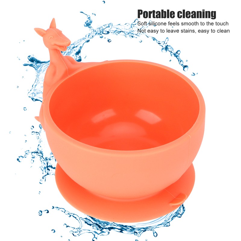 Cute Silicone Baby Feeding Bowl Spoon Set with Suction Base