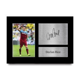 HWC Trading A4 Declan Rice West Ham United Gifts Printed Signed Autograph Picture for Football Fans and Supporters