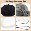 Tiwindx Old Lady Costume Outfit for Women Grandma Granny Wig