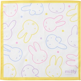 Marushin 5825003000 Handkerchief, Miffy, Pastel Colorful, Kindergarten, School Entrance Goods, Kindergarten, Elementary School Boys, Girls, 11.8 x 11.8 inches (30 x 30 cm)