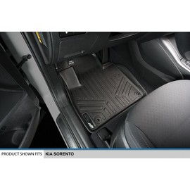 SMARTLINER Custom Fit Floor Mats 2 Row Liner Set Black Compatible with 2016-2020 Kia Sorento - All Models