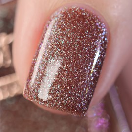 Whats Up Nails - Earthlike Gem Encrusted Nail Polish Brown Base Green to Purple Duochrome Shimmer Lacquer Varnish Made in USA 21 free Cruelty Free Vegan Clean